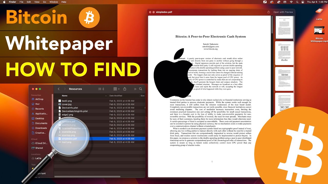 MacOs, el sistema operativo de las computadoras Apple, contiene escondido el white paper de Bitcoin