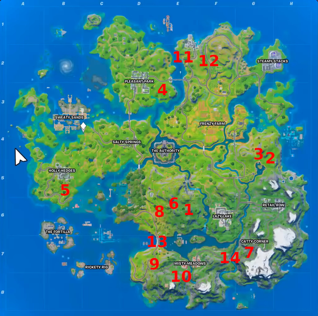 XP Coins Locations in Fortnite Chapter 2 Season 5 Week 13