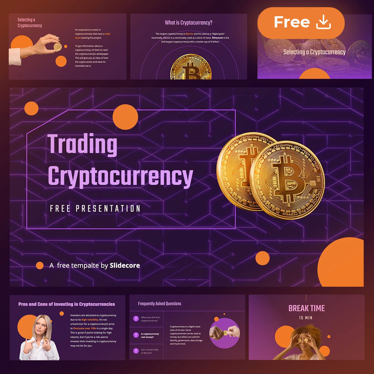 Creative Cryptocurrency Investment Powerpoint Template and Google Slides Theme
