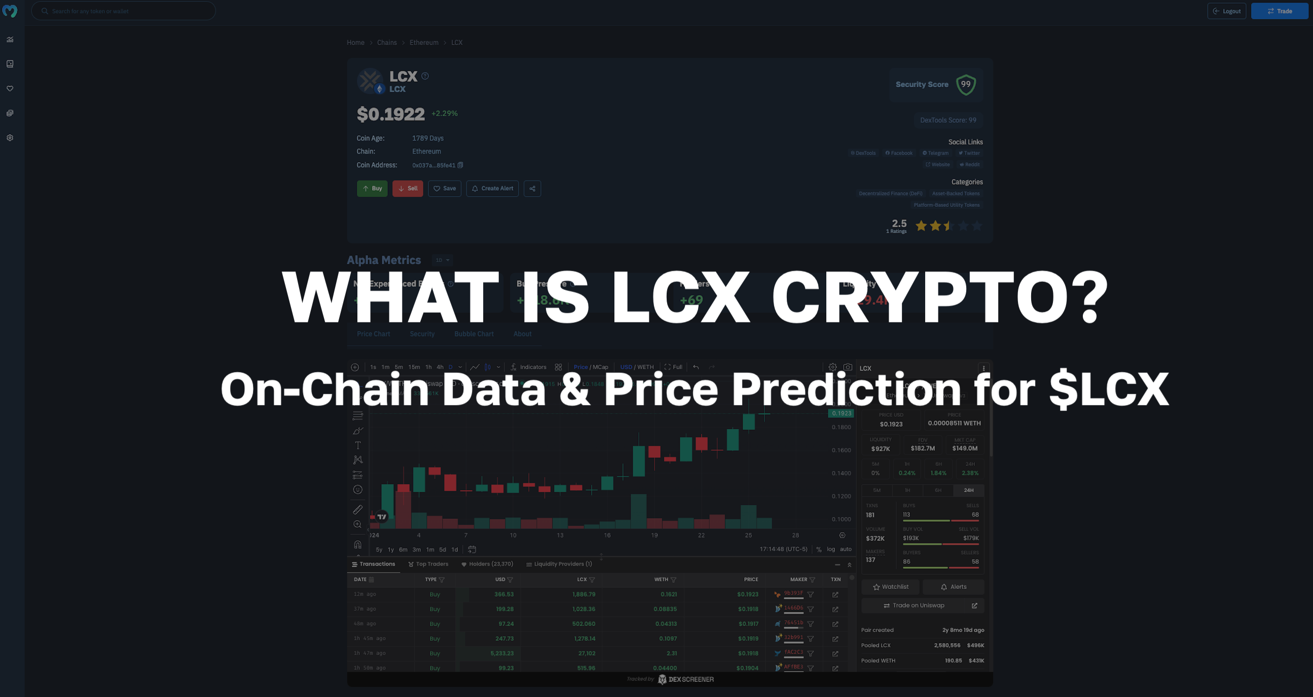 LCX (LCX) live coin price, charts, markets & liquidity