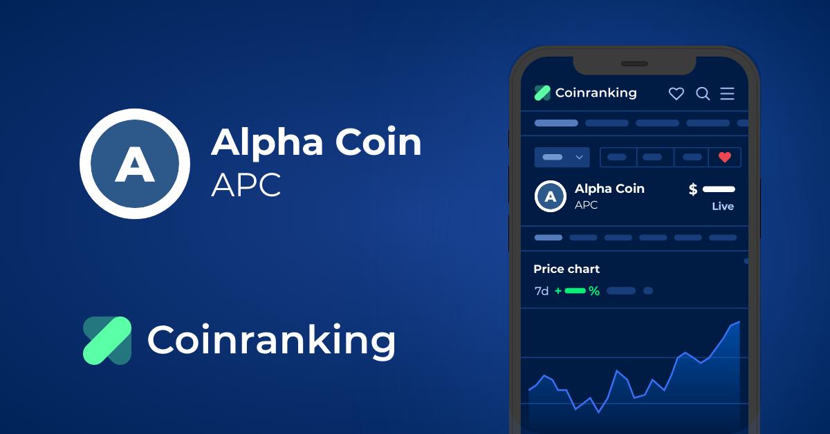 Alpha Coin price today, APC to USD live price, marketcap and chart | CoinMarketCap