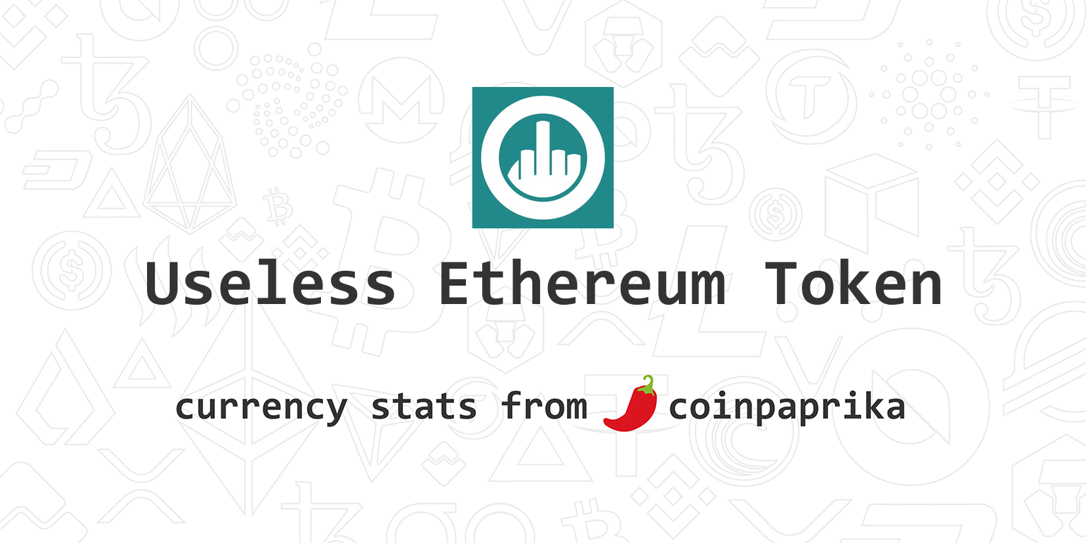 Useless Ethereum Token price today, UET to USD live price, marketcap and chart | CoinMarketCap