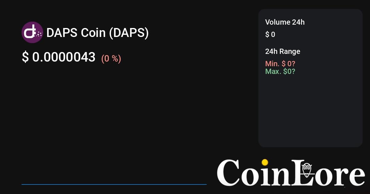 DAPS Coin Price Today - DAPS Coin Price Chart & Crypto Market Cap