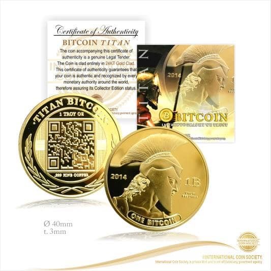 Casascius, Titan physical bitcoins give numismatic identity