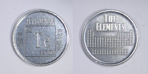 Element coin, a sample of the element Gallium in the Periodic Table