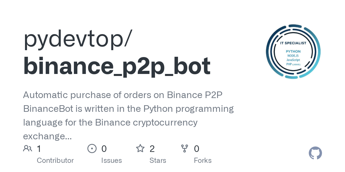 Binancio - Binance P2P Bot - DEV Community