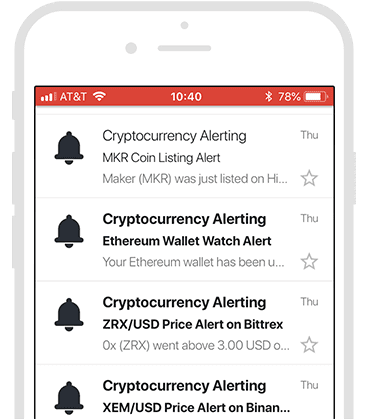 Cryptocurrency Alerting - Bitcoin, Crypto & Stock Alerts App