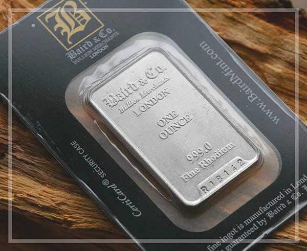 Rhodium Bars - Suisse Gold - Precious Metals Dealers