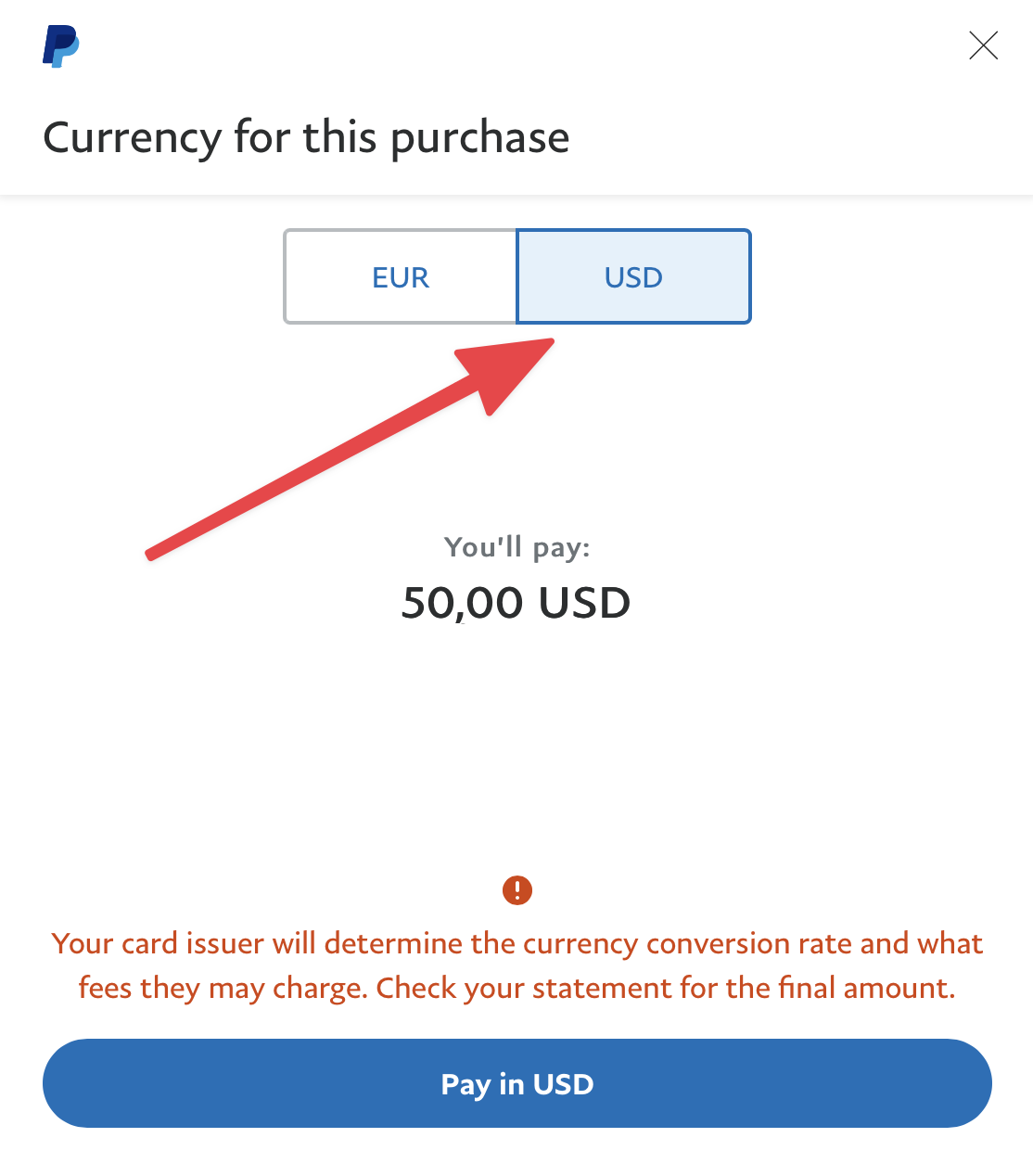 PayPal AUD - USD exchange rate