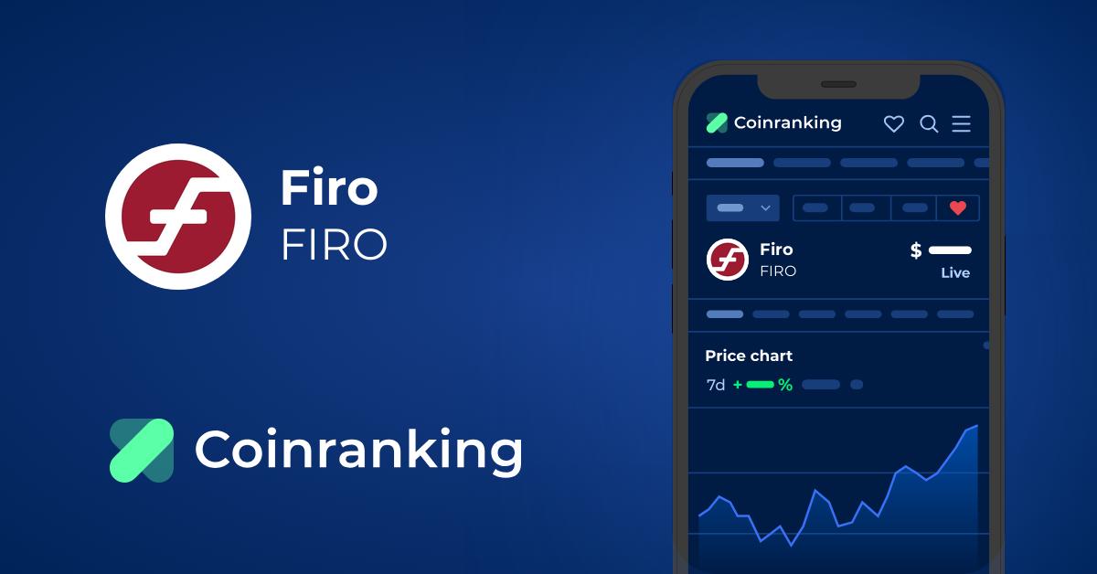 Firo (FIRO) live coin price, charts, markets & liquidity