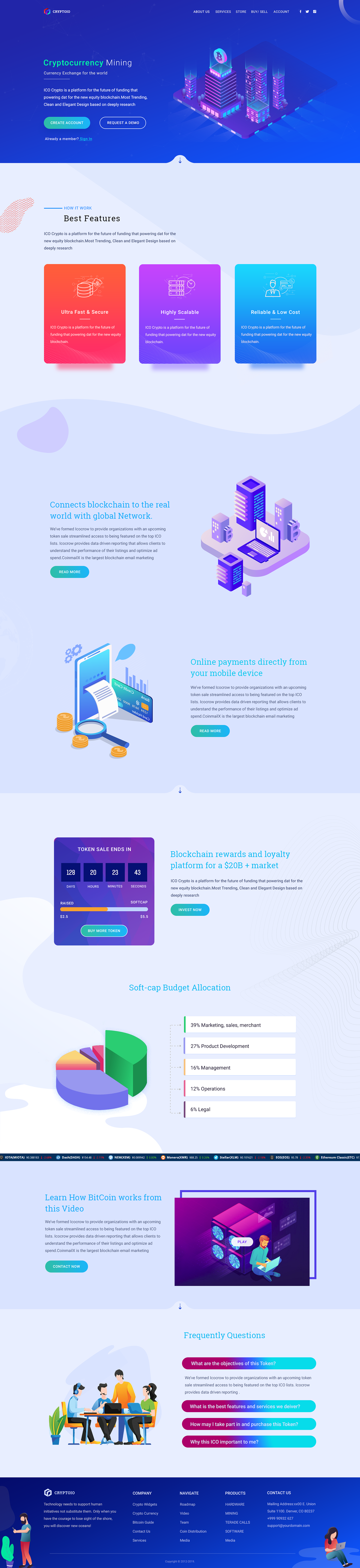Cryptocurrency Landing Page - Custom Web Applications | Scopic
