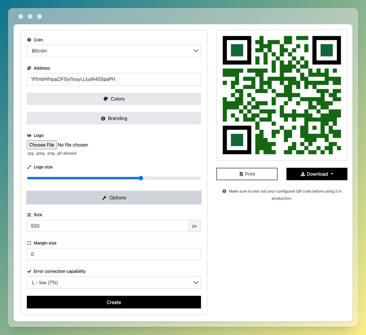 QR Code Generator for Bitcoin Wallet Address | BudgetCoinz