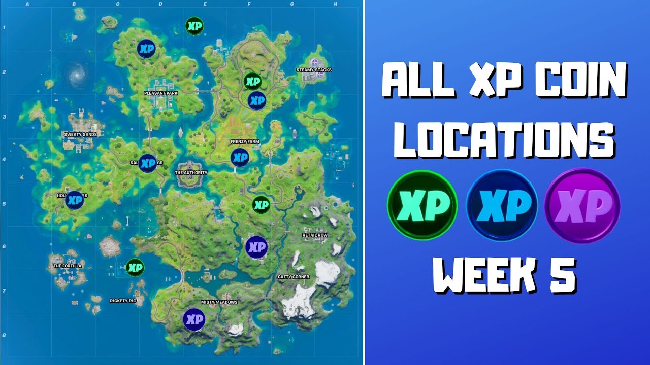 Every Week 15 XP Coin Location in Fortnite Season 5