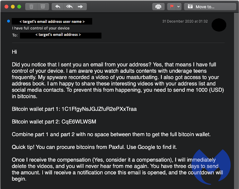 Bitcoin Blackmail Email Fix (June Update)
