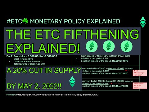 Ethereum Classic(ETC) ETC Block Rewards Reduction at May 1, UTC | CoinCarp