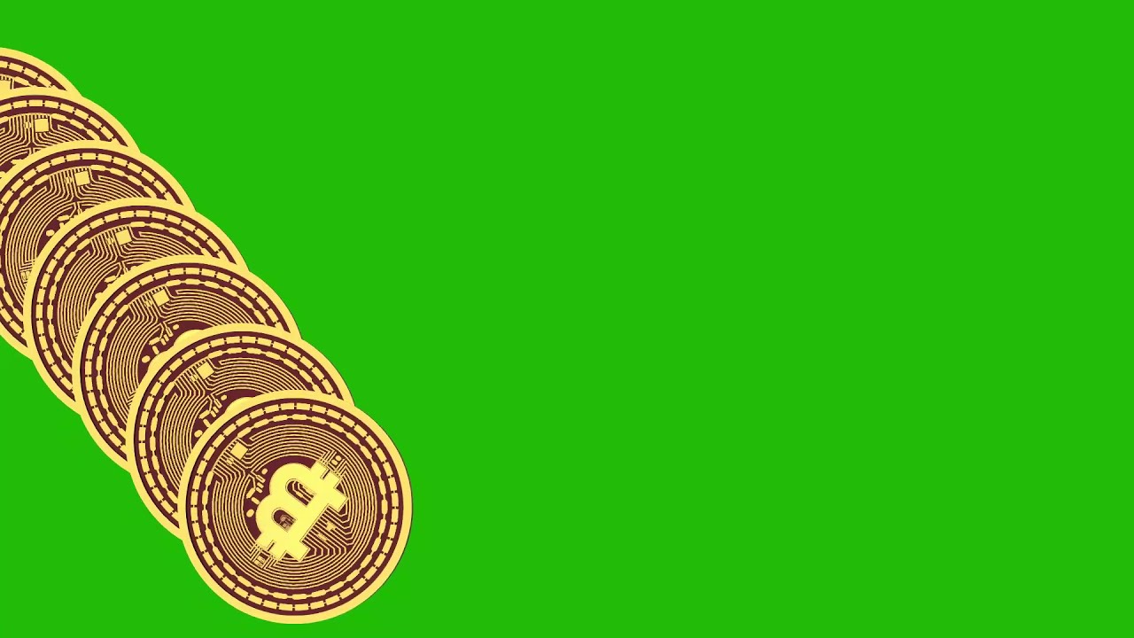 Bitcoin symbol vibrates on green background - Royalty Free Video