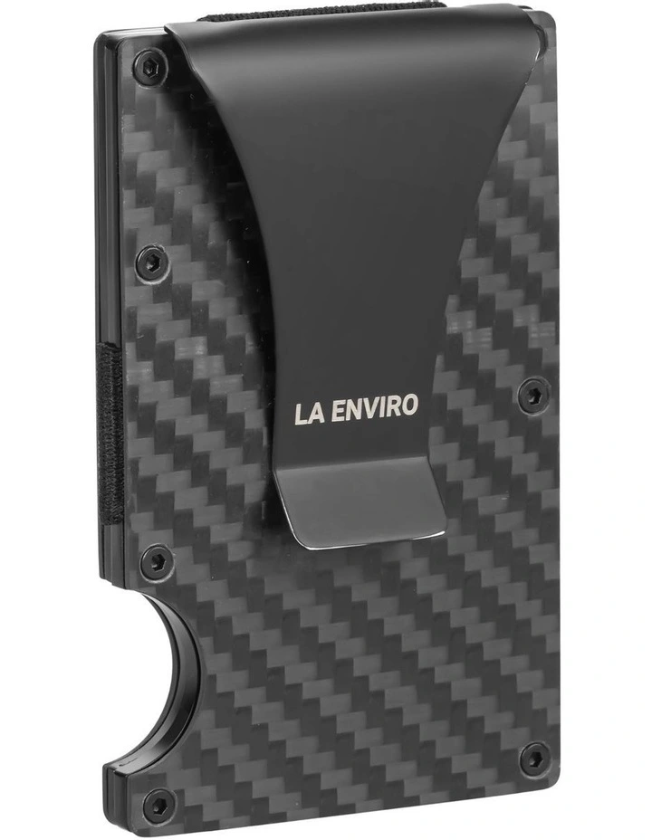 La Enviro Minimalist Unisex Metal Wallet In Carbon Fiber | MYER