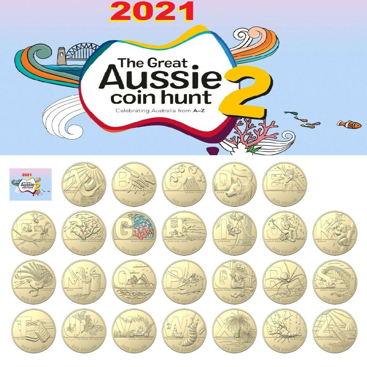 Australia Post offers circulating A to Z series dollar coins