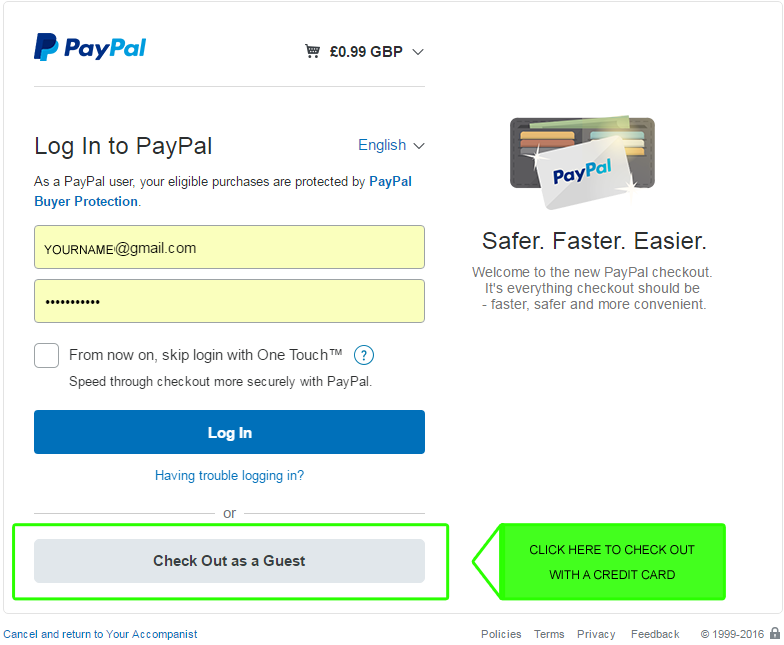 CPH | PayPal Guest Check Out Instructions