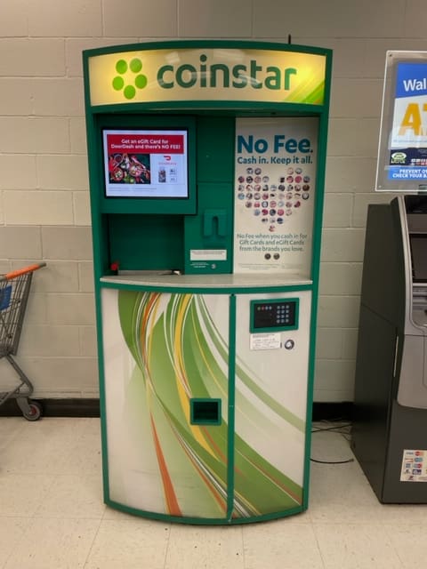 Cash in coins at Coinstar.