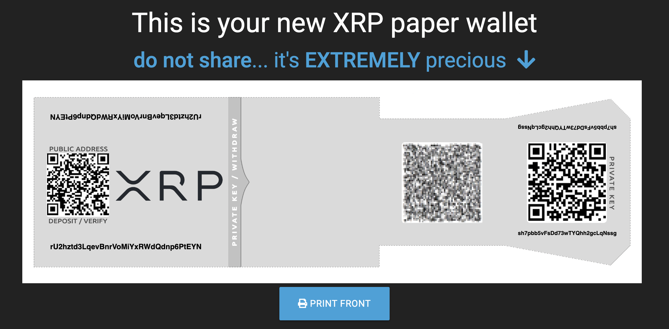 XRP Paper Wallets — xrpbags