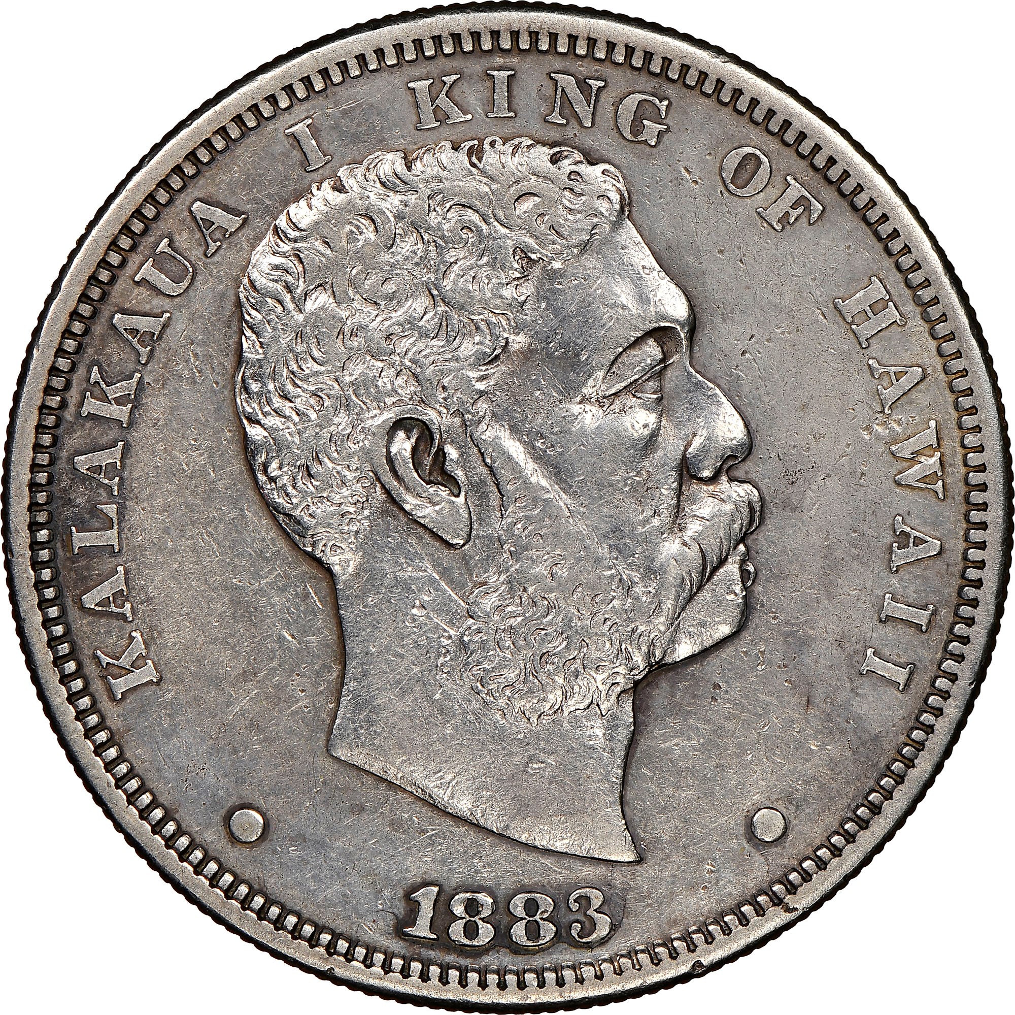 Coin Value: US Hawaii (King Kalakaua) 1/8, 1/4, 1/2, and 1 Dollar (Fakes are possible) 