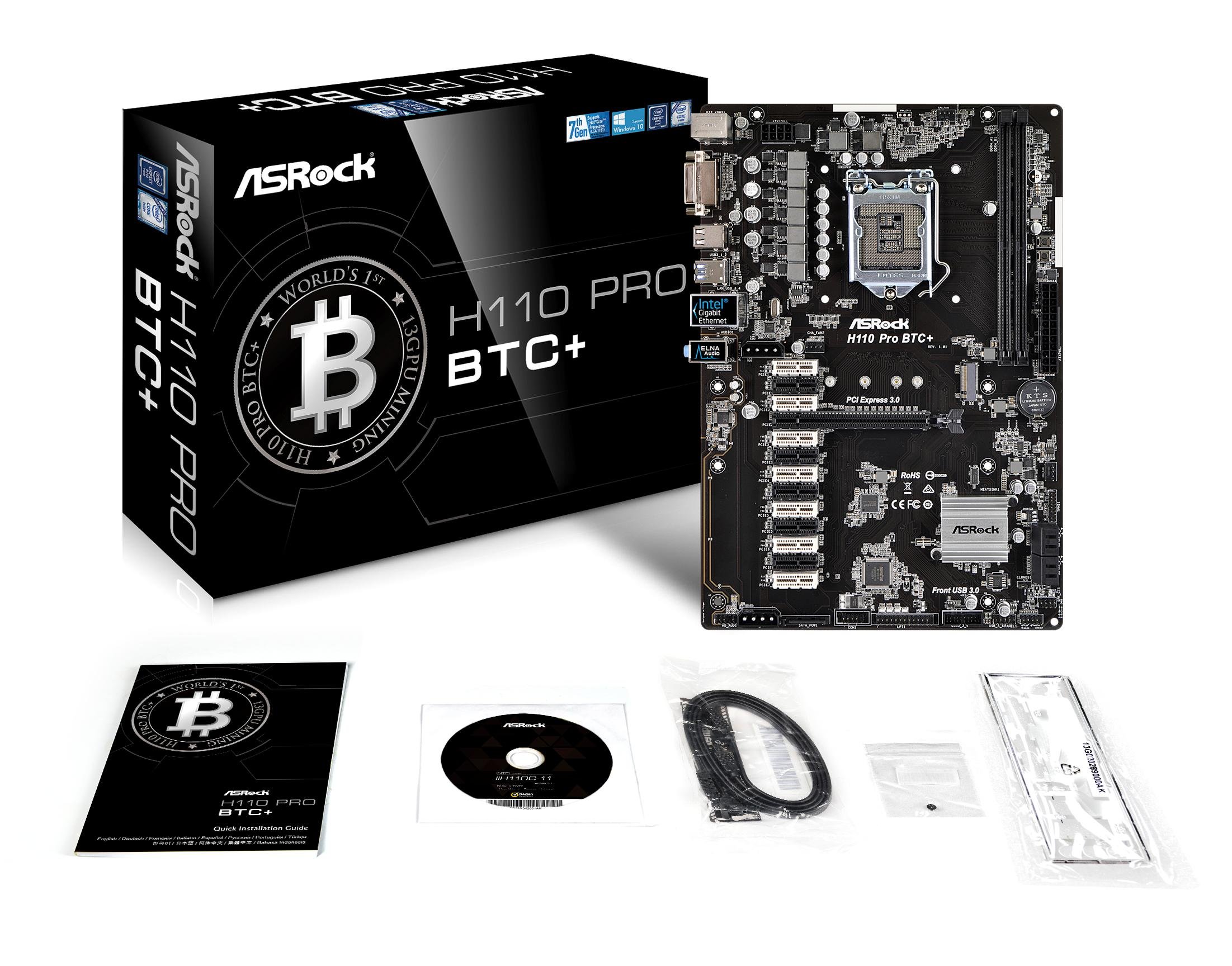 ASRock Motherboard H Pro BTC+ driver download and accessories information, as well as FAQs.