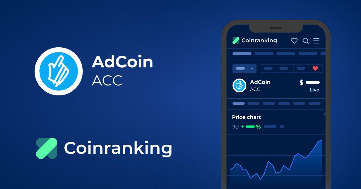AdCoin Price Today - ACC to US dollar Live - Crypto | Coinranking