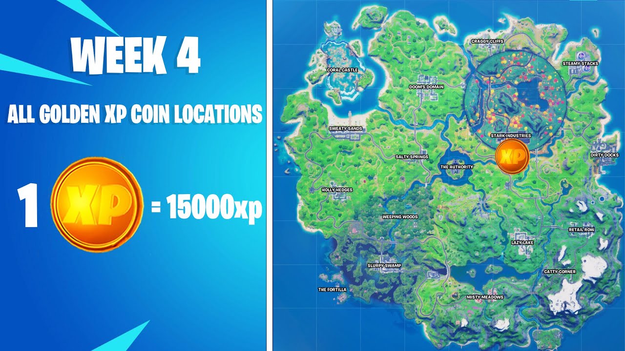 Every Week 10 XP Coin Location in Fortnite Season 4