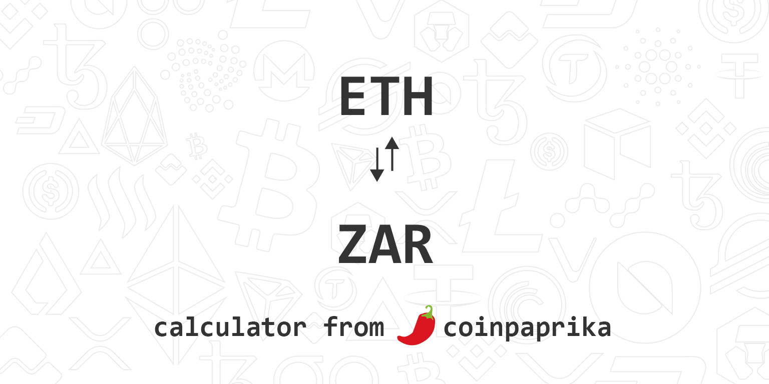 Convert 1 ETH to ZAR (1 Ethereum to South African Rand)