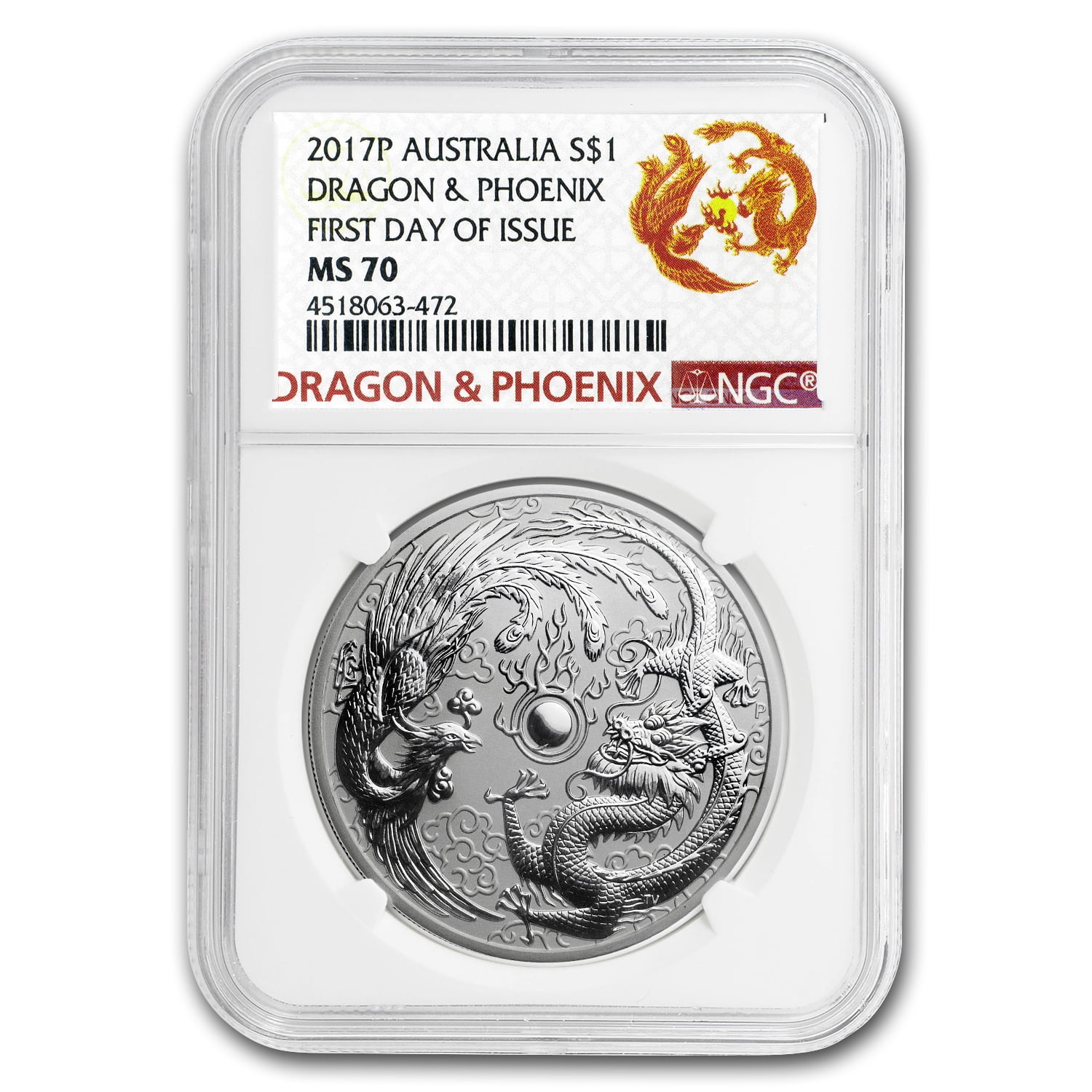 1oz $1 AUD Australian Silver Dragon & Phoenix | European Mint