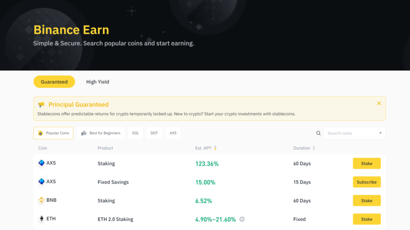 Latest Binance Staking Rewards | Bitcompare