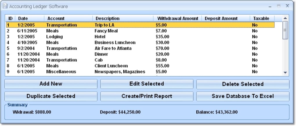 Download account ledger software pc for free (Windows)
