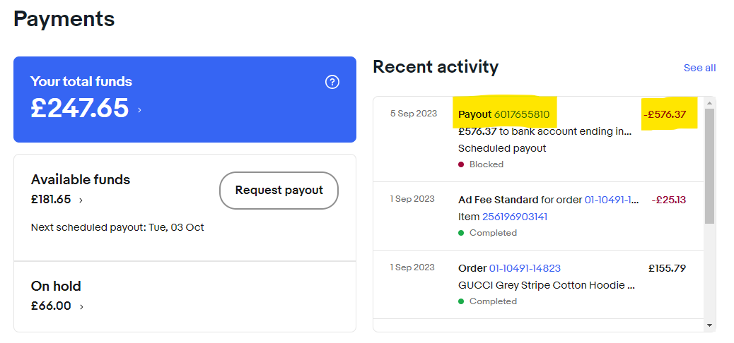 Hold on money over return request - The eBay Community
