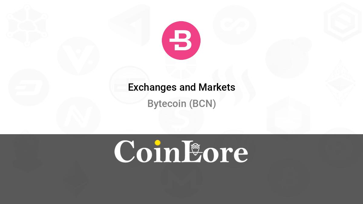 Where to Buy BCN (Bytecoin)? Exchanges and DEX for BCN Token | ecobt.ru