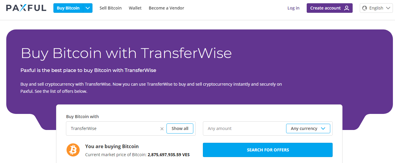 Sell bitcoin with Transferwise | BitValve P2P Crypto Exchange