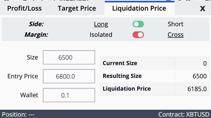 Risk and position size calculator for Bitmex-exchange