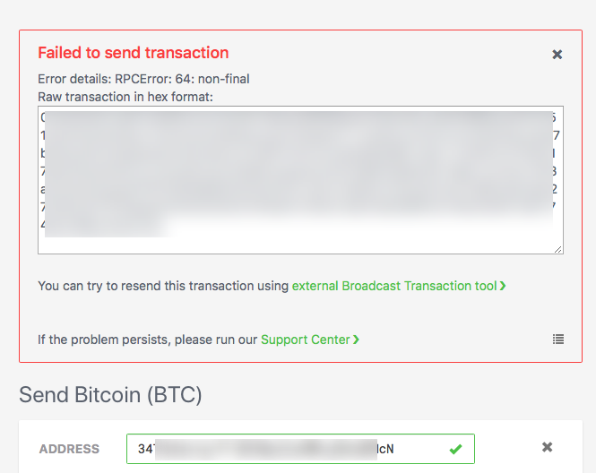 Broadcast raw transaction without input validation