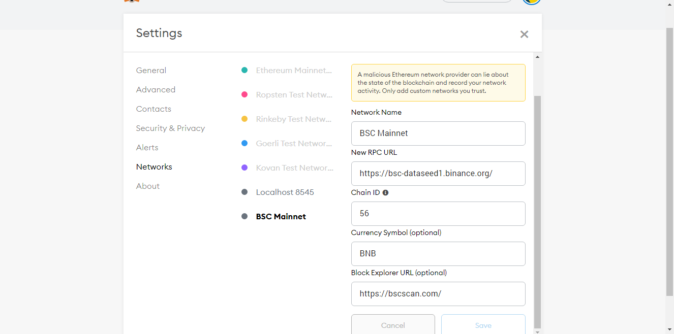 How do I connect my Metamask wallet to Binance Smart Chain network? — Thetan Arena Help Center