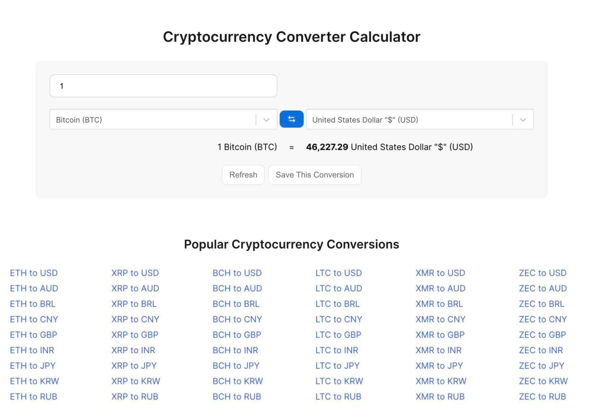 Bitcoin / Cryptocurrency Tools & Calculators | Coin Guides