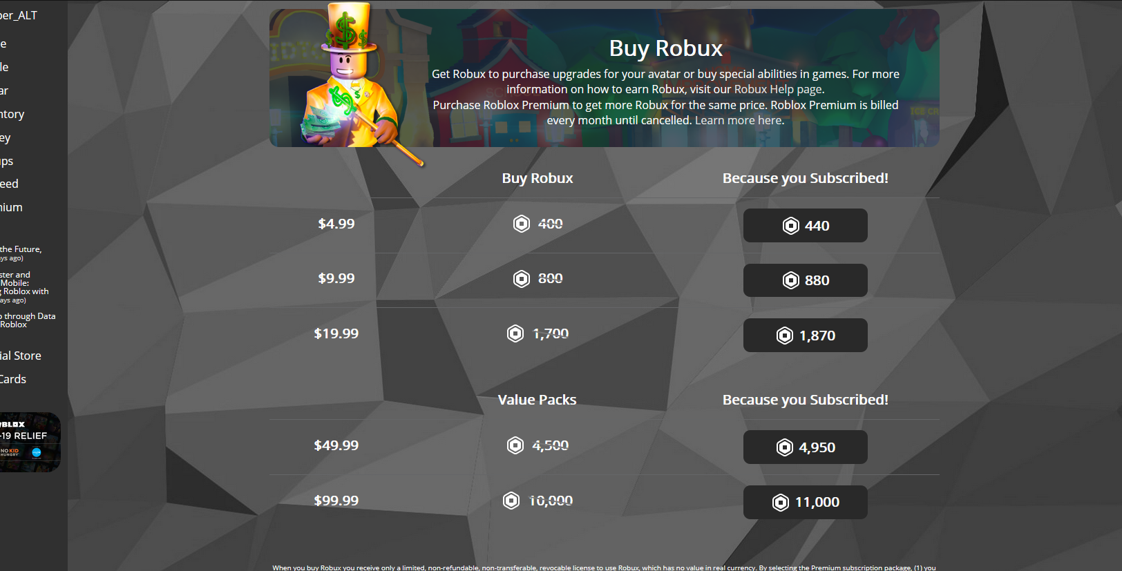 How to Buy 80 Robux on the Roblox Website - Playbite
