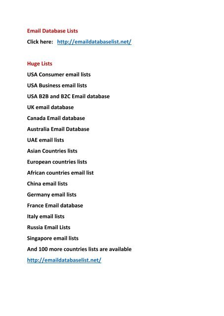 UK Consumer Email List | email list uk | Business Email Marketing