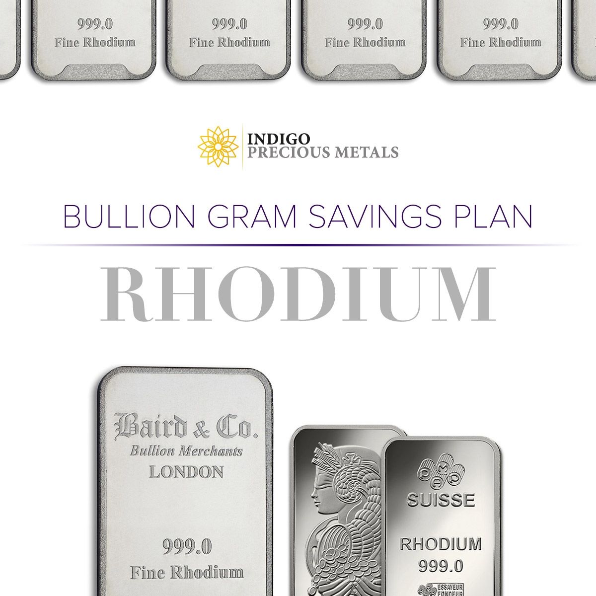 1/4, or 1/10th Gram Pure Rhodium Crystal Metal in Grainmint Bullion card % | GRAINMINT