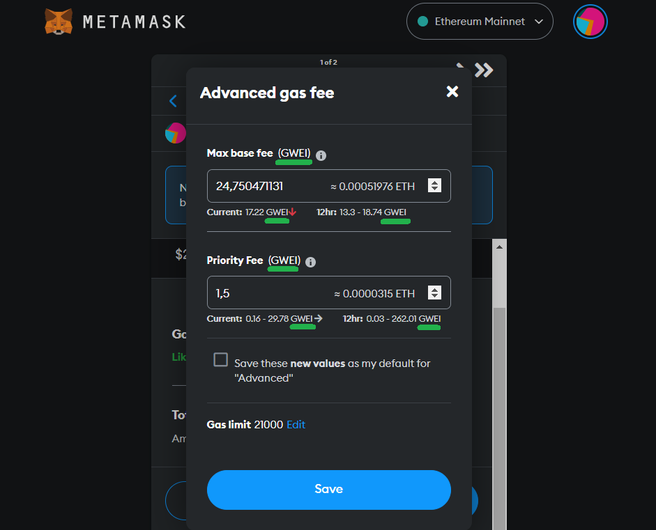 Ethereum Gas Estimator