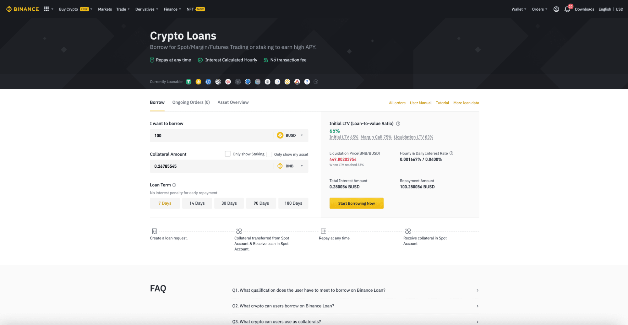 Binance crypto loans explanation: how to borrow money on Binance