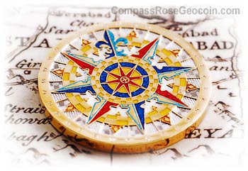 Compass Rose Geocoin - Ice Cape - Coins for Anything, Inc.