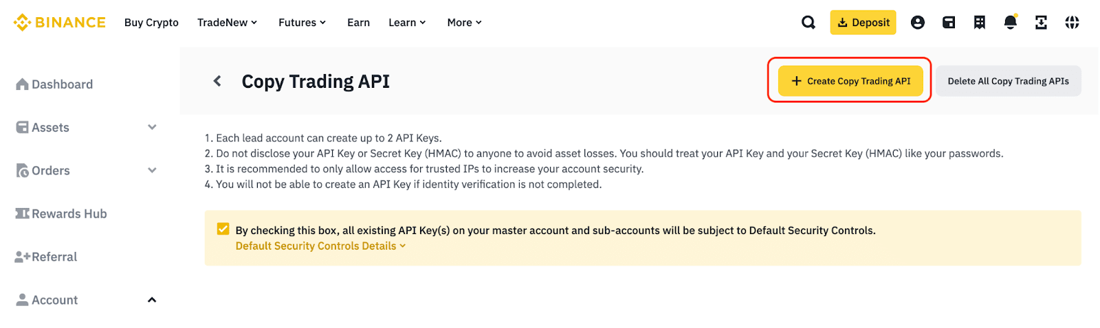 Binance US: how to create API keys | 3Commas Help Center