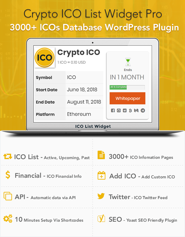 Crypto ICO List Widgets Pro - Cool Plugins