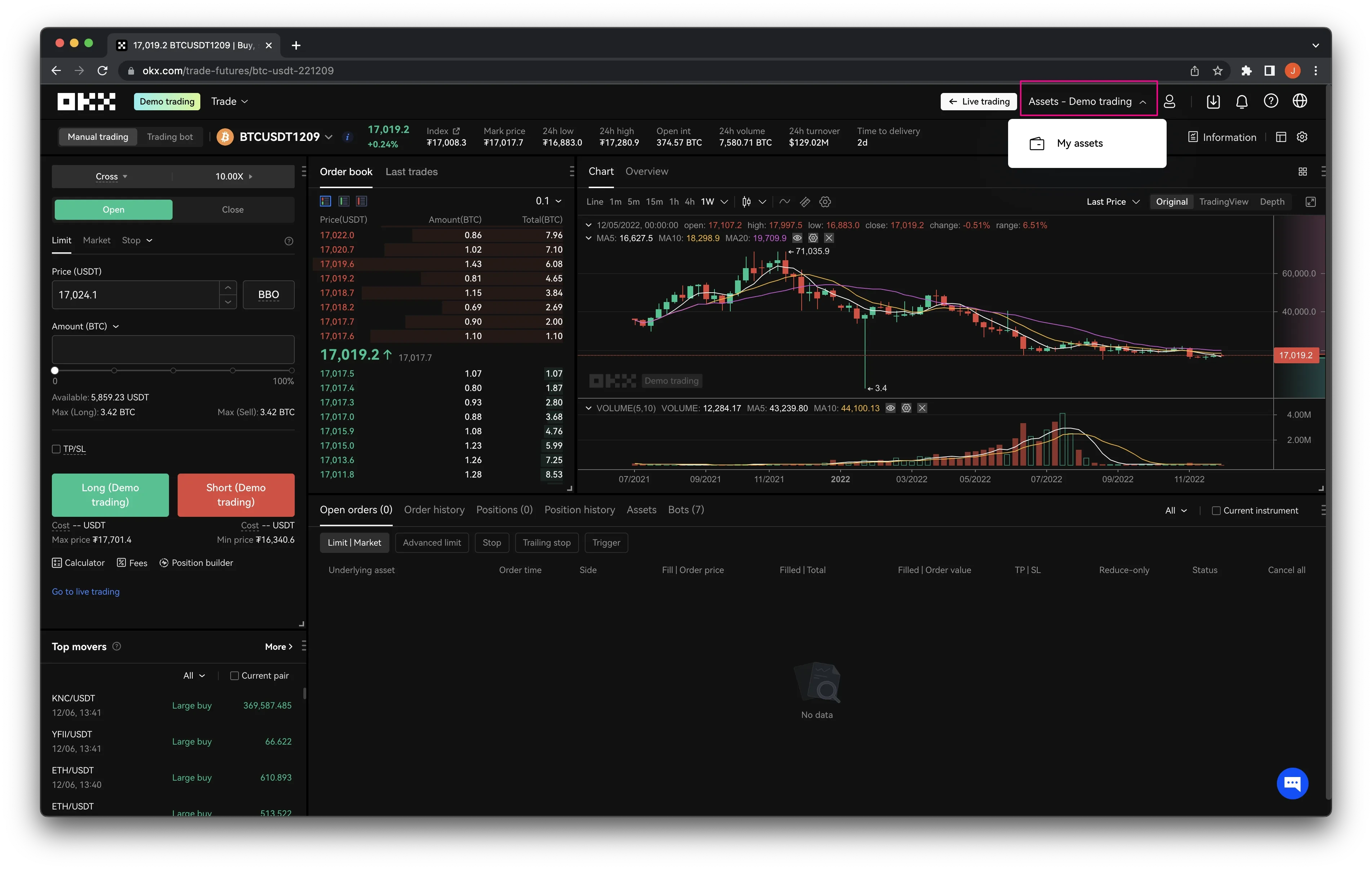 Phemex testnet: Zero-risks Crypto Simulation Trading Platform