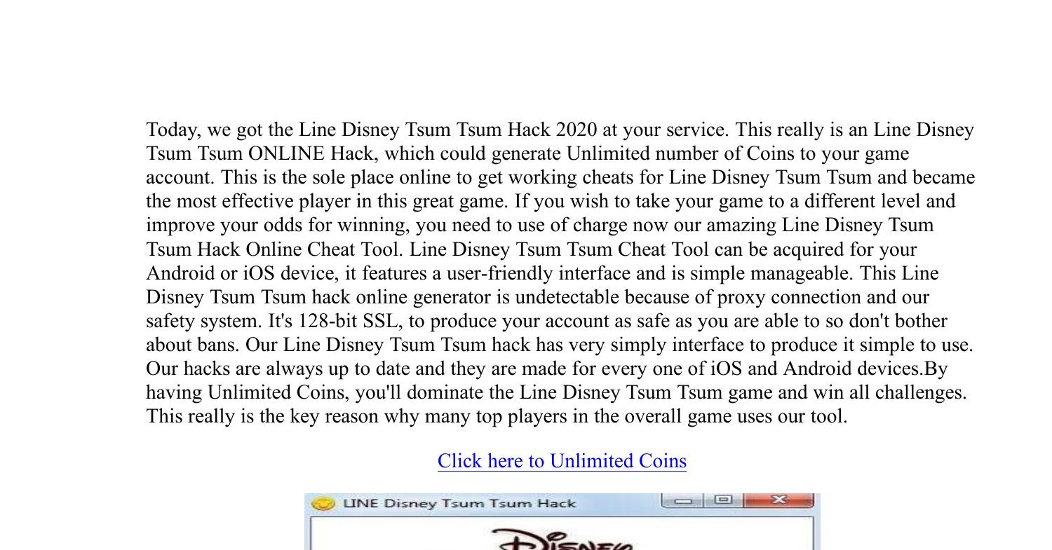 !news! Line Disney Tsum Tsum Hack Coins Generator pdf | DocDroid
